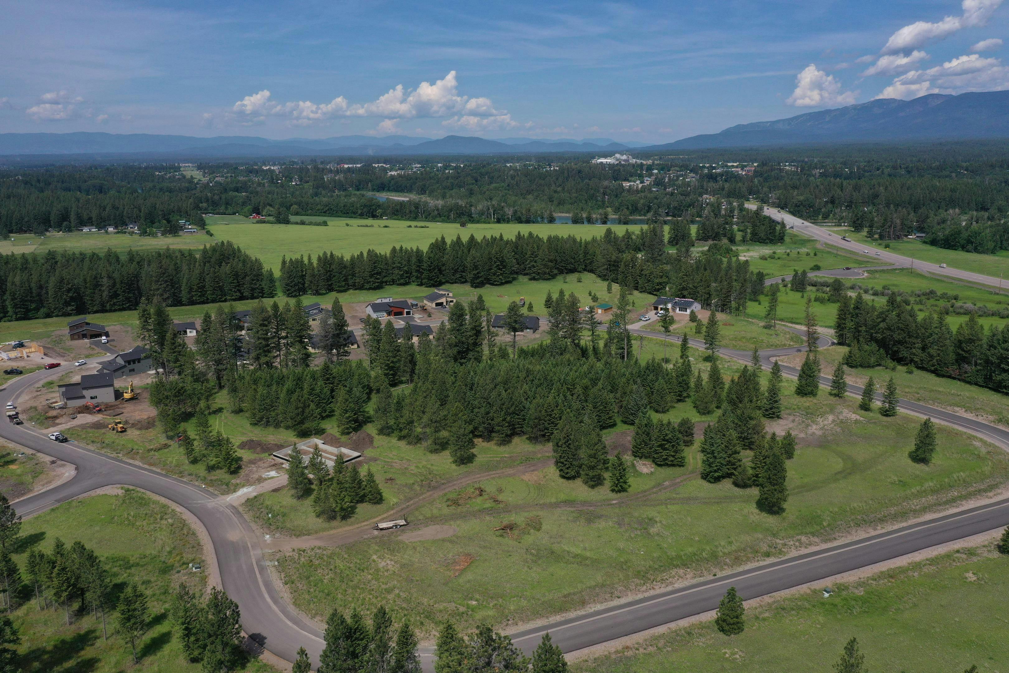 Aerial view of a Terry Homes community in Flathead Montana